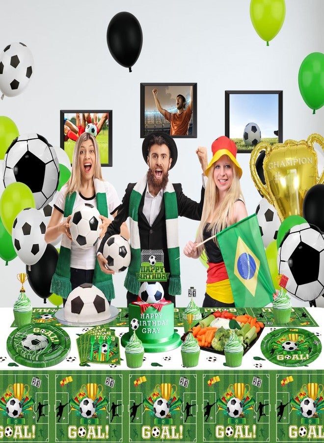 Inspireyee 160 Pack Soccer Party Supplies Sports Theme Birthday Decorations Soccer Party Plates， Napkins，forks Set Soccer Theme Set for Boys Sports Theme Birthday Decorations Serves 40 Guests - Image 3